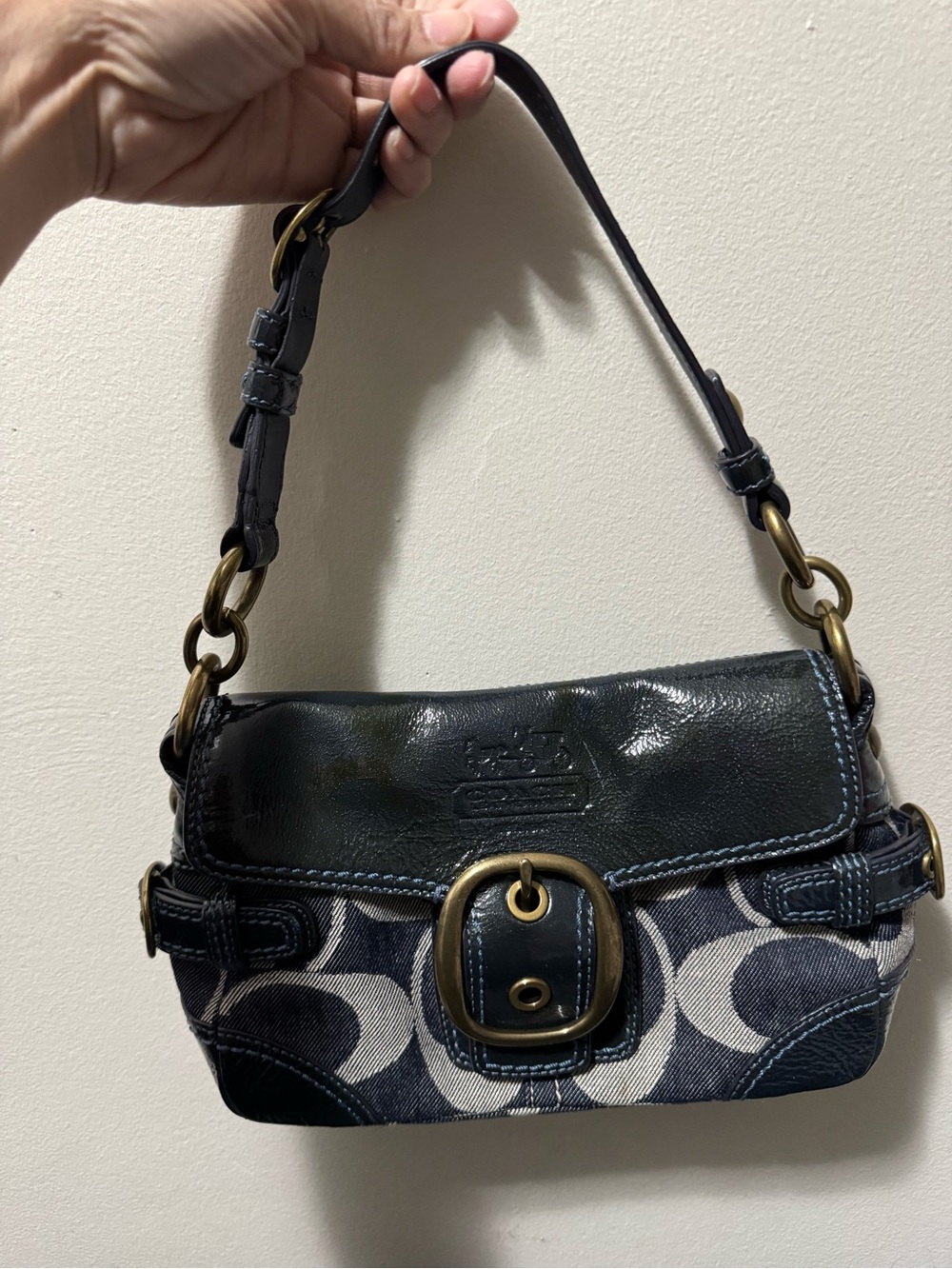 RARE!!! Coach Bleecker Signature Flap shoulderbag Y2k